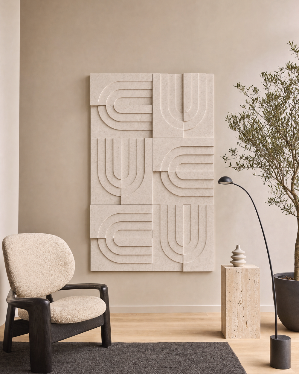 Arches Light Camel aan een kantoormuur